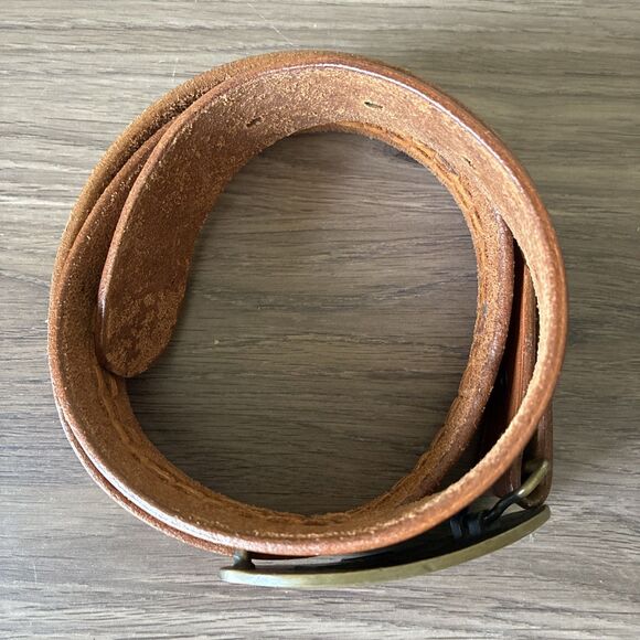 VTG High Mesa American Eagle Solid Bronze Belt Buckle & Leather Belt, Size 36 main image 9